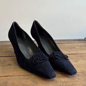 Stuart Weitzman Navy Suede Heels